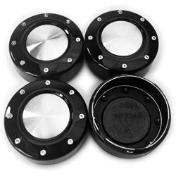 steel.frame.motor 4PCS 102mm(4.02in)/95mm(3.74in) Car Wheel Center Caps Black for # 81232090F