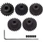 AMOGOT Metal Steel M1 Pinion Gear Sets 21T 22T 23T 24T 25T 5mm Shaft Motor Gears with Hex Key for 1/10 RC Brushless Brush Motor