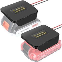 Power Wheels Adapter 14 Gauge Wires Connector For Black & Decker 20V / Porter Cable 20V Max Lithium Battery, Compatible Use with 7-70V 30A PWM DC Motor Speed Controller/Carded Inline 30A Fuse Holder