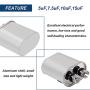 Tnisesm 15uF MFD ±6% 370V/440 AC CBB65 Capacitor, Oval Run Start Capacitor for AC Motor Run or Fan Start or Condenser Straight