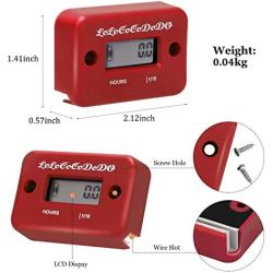 HM1 Inductive Hour Meter for Gas Engine Lawn Mower Dirt Bike Motorcycle Motocross Snowmobile Karting Marine ATV Boat Outboard Motor Generator Waterproof Hour Meters