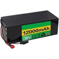 Wnicek 36V 12AH 10S 4P 18650 Lithium Battery Pack Waterproof PVC Lithium Battery Pack for 500W Motors Can be Used for E-Bike Scooters Electric Tools, etc.