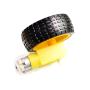 Smart Car Robot Chassis Robot tire + DC 3~6V Gear Motor Wheel and Motor, Diameter 65MM Width 27MM for Arduino Smart Car Robot DIY, Pack of 5
