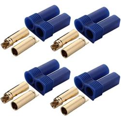 Heyiarbeit 4 Sets EC5 Connector 5mm Gold Bullet Banana Plug Female for RC ESC Lipo Battery Electric Motor DIY