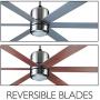 Design House 154419 Indus Sol 48 in. Indoor Satin Nickel Ceiling Fan with Light