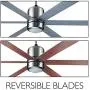 Design House 154419 Indus Sol 48 in. Indoor Satin Nickel Ceiling Fan with Light