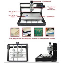 RATTMMOTOR CNC Wood Router Machine Kit 3018 PRO GRBL Control 3 Axis DIY Mini CNC Engraver Engraving Milling Machine+ Offline Controller +14pcs ER11 Collet for Carving Acrylic PVC PCB Plastic Wood