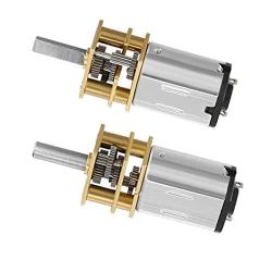 12V 600RPM Miniature DC Gearwheel Gear Motor with Full Metal Gearbox Motor GA12-N20 Shaft for Robot Models, RC Cars, DIY Toys - (2 PCS)