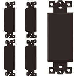 ENERLITES Blank Adapter Insert for Decorator Wall Plates, Unbreakable Polycarbonate Thermoplastic, UL Listed, 6001-BR-5PCS, 5 Piece, Brown, 5 Pack