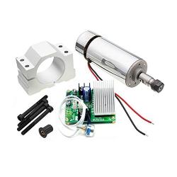 400W 48V CNC Brushed Air Cooled Spindle Motor ER11 & PWM DC Brush Motor Speed MACH3 Spindle Controller and Mount Cutter Marker CNC for Carving