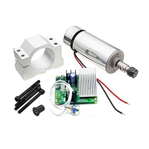 400W 48V CNC Brushed Air Cooled Spindle Motor ER11 & PWM DC Brush Motor Speed MACH3 Spindle Controller and Mount Cutter Marker CNC for Carving