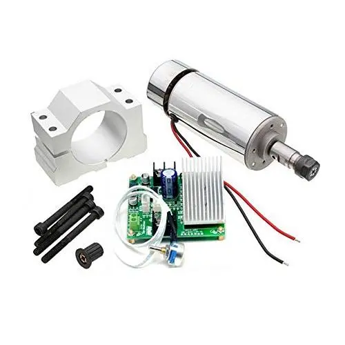 Moteur à broche CNC 400W 48V avec refroidissement par air, ER11 & Moteur DC Brush avec contrôle PWM MACH3, Support et Cutter/Marqueur pour Sculpture CNC Automobile Moteur à broche CNC 400W 48V avec refroidissement par air, ER11 & Moteur DC Brush avec contrôle PWM MACH3, Support et Cutter/Marqueur pour Sculpture CNC Automobile