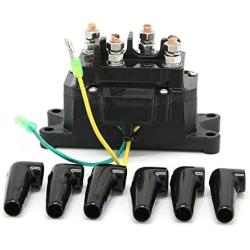 12V 250A Winch Solenoid Relay Winch Rocker Thumb Switch for ATV UTV 4x4 Vehicles 1500lb-5000lbs Winch with 6 Protecting Caps Replaces 63070, 62135, 74900, 2875714, 70715