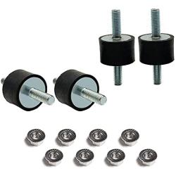 M8 Rubber Studs Shock Absorber Anti-Vibration Isolator Mounts, Rubber Cylindrical Vibration Isolation Mount, for Air Compressors, Garage Motor, Diesel Engines(with Non-Slip Nuts,4 Packs)