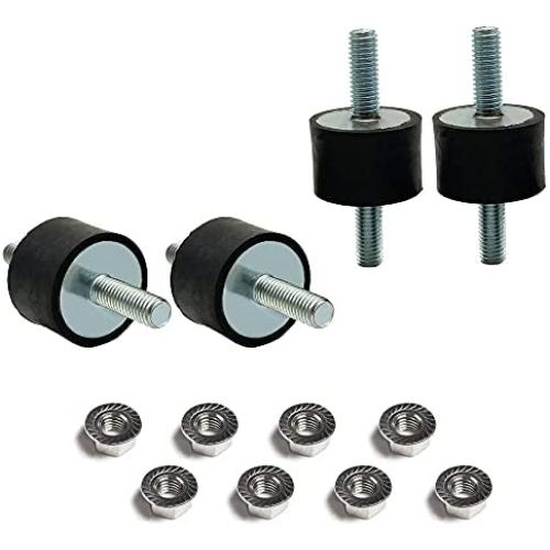 M8 Rubber Studs Shock Absorber Anti-Vibration Isolator Mounts, Rubber Cylindrical Vibration Isolation Mount, for Air Compressors, Garage Motor, Diesel Engines(with Non-Slip Nuts,4 Packs)