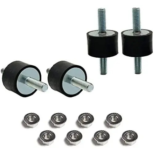 M8 Rubber Studs Shock Absorber Anti-Vibration Isolator Mounts, Rubber Cylindrical Vibration Isolation Mount, for Air Compressors, Garage Motor, Diesel Engines(with Non-Slip Nuts,4 Packs)
