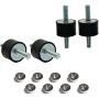 M8 Rubber Studs Shock Absorber Anti-Vibration Isolator Mounts, Rubber Cylindrical Vibration Isolation Mount, for Air Compressors, Garage Motor, Diesel Engines(with Non-Slip Nuts,4 Packs)