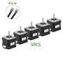 RTELLIGENT Nema 17 Stepper Motor 5PCS, 2 Phase Step Motor Bipolar 1.5A 59.5oz.in(42Ncm) 42x42x38mm 4-Wire 30cm Long Cable for 3D Printer (5, 42A02C-XH2.54)
