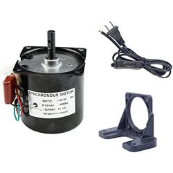 CHANCS 60KTYZ 110V 8-10RPM Metal Geared for Rotisserie Turntable with Gear Reduction Motor Holder Bracket and Power Cord Switch Plug