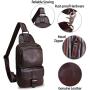 Genuine Leather Sling Bag Crossbody Motorcycle Bag Handmade Hiking Chest Daypack Retro Shoulder Backpack (Coffee)
