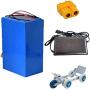 Jieoto E-Bike Battery Pack 48V Lithium-ion Battery for Electric Tricycles Moped Scooters Electric Mobility Scooter Suitable for 200W 350W 500W 750W 1000W Motor with Charger