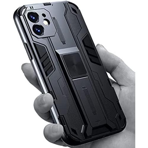 RIZZ Case for iPhone 11 with Kickstand Holder Magnetic Shockproof Car Mount Armor Military Ultra Slim Mobile Phone Cover for Men and Women Drop Protection (Black)