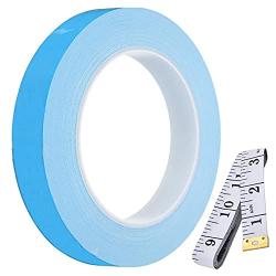 DKARDU 15mm x 25m Thermal Conductive Double Side Adhesive Tape Thermal Adhesive Tape Cooling Tape for Heatsinks, LED Lights, IC Chip, CPU, GPU with 1.5m Measuring Tape