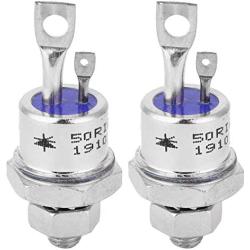 2Pcs 50RIA120 SCR Silicon Controlled Rectifier, Screw Type Thyristor for Motor Control Converters Lighting, Circuits, Battery Power Regulated