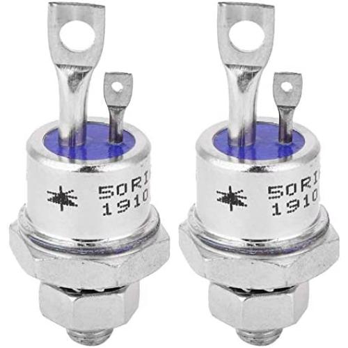 2Pcs 50RIA120 SCR Silicon Controlled Rectifier, Screw Type Thyristor for Motor Control Converters Lighting, Circuits, Battery Power Regulated