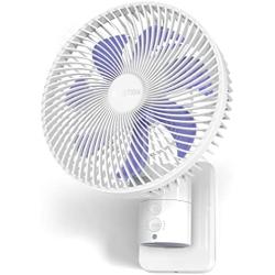 Airbition 8-Inch Small Wall Mount Fan with Remote, AC/DC(12V), 90°Oscillating, 4 Speeds, Timer, 5.9 ft Cord, for Home Office Bedroom Garage Camping RV- White