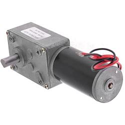 sourcing map Worm Gearbox Gear Motor DC 24V 5RPM High Torque Turbine Silver Tone