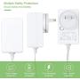 Rollerhouses 24V 1A 24W White Plug-in Transformer DC Wall Charger Adapter/Power Supply Adapter w/5 Ft Cable, AC 100-240V to DC 24V Power Converter White