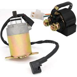 Starter Solenoid Relay + Starter Motor for 4-Stroke GY6 Engine 50cc 150cc 200cc 250cc ATV Dirt Bikes Scooters Go Kart Compatible with Taotao SUNL Coolster Baja Roketa 4 Wheelers Moped by BOOTOP