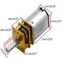 Mini DC Gearwheel Gear Motor 6V 600RPM N20 Motor for Robot Wheel, DIY Toys, RC Cars - (2 PCS)