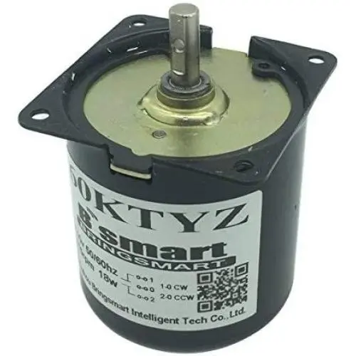 Bringsmart 60ktyz 5rpm Ac Motor Low Noise Gearbox Electric Motor Barbecue High Torque Low Speed 110V Synchronous AC Reduction Motor (110V 5rpm)