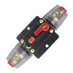 ANJOSHI 20 Amp Resettable Fuse Holder Circuit Breaker, with Manual Reset Waterproof Switch for RV Car Audio Marine Boat Motor Truck Inverter Home Solar System Replace Fuse 20A-150A/12V-42V DC (20A)
