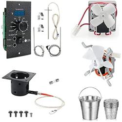 Unidanho Repair Set Motor + Fan + Burn Pot + Igniter + Control Board + Temp Sensor + 2 Meat Probes + 2 Probe Holders + Spare Screws + Safety Fuse for Treager Pellet Grills