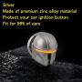 Mando The Mandalorian Star Wars Push to Start Button Cover, Car Ignition Button Cover, Car Start and Stop Button Decoration Ring, Anti Scratch Car Button Decoration Ring (Silver)