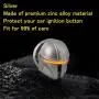 Mando The Mandalorian Star Wars Push to Start Button Cover, Car Ignition Button Cover, Car Start and Stop Button Decoration Ring, Anti Scratch Car Button Decoration Ring (Silver)
