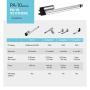 12V Waterproof (450 lbs. / 24 in.) Linear Actuator |IP68M/IP69K Protection for Industrial, Solar Usage | Brushed DC Electric Motor and Stainless-Steel Stroke Rod | Model PA-10-24-450-N-12VDC