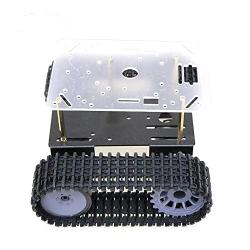 DGJYT 2021 Professional Track Crawler Chassis, Smart RC Robot Tank Car Chassis for Arduino/Raspberry pi Starter Kit, Robotic Platfrom with Acrylic Plate 2 Layers for Steam Eduaction