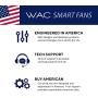 WAC Smart Fans Odyssey Indoor and Outdoor 5-Blade Flush Mount Ceiling Fan 44in Brushed Nickel with 3000K LED Light Kit and Remote Control works with Alexa and iOS or Android App