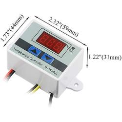 XINGYHENG XH-W3001 DC 110V-220V 1500W 10A Microcomputer Digital Temperature Controller Digital Display Thermostat Control Switch and NTC 10K Thermistor Sensors Digital Temperature Probe