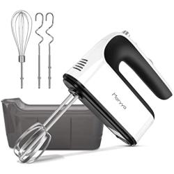 Mixer Electric Handheld - 400W Ultra Power for 5 Speed with Turbo Boost, 5 Stainless Accessories in Storage Case - Essential Kitchenaid Hand Mixer Electric for Cake, Dough, Egg, Baking
