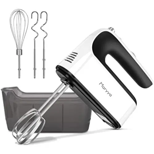 Mixer Electric Handheld - 400W Ultra Power for 5 Speed with Turbo Boost, 5 Stainless Accessories in Storage Case - Essential Kitchenaid Hand Mixer Electric for Cake, Dough, Egg, Baking