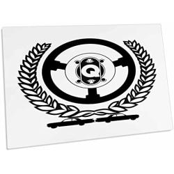 3dRose Laurel Wreath, Steering Wheel, Two Motor Cars. - Desk Pad Place Mats (dpd-297429-1)
