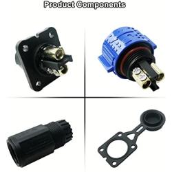 Trolling Motor Plug Receptacle Set, Marine Boat DC Power Connector 12/24/36/48 Volt Waterproof for for Trolling Motor/ Down Rigger/Fishing Reel