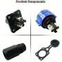 Trolling Motor Plug Receptacle Set, Marine Boat DC Power Connector 12/24/36/48 Volt Waterproof for for Trolling Motor/ Down Rigger/Fishing Reel