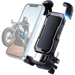 Bike Phone Mount, Motorcycle Cell Phone Holder - Maxitino Aluminum Bicycle Scooter Handlebar Phone Cradle, Compatible with i-Phone & Android Devices and 0.78