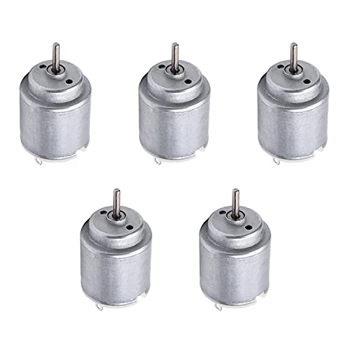 Fielect 5Pcs DC Motor 1.5-6V 5000-20000RPM Micro Motor Mini Motor Electric Motor Round Shaft for RC Boat DIY Airplane Toys Model DIY Hobby